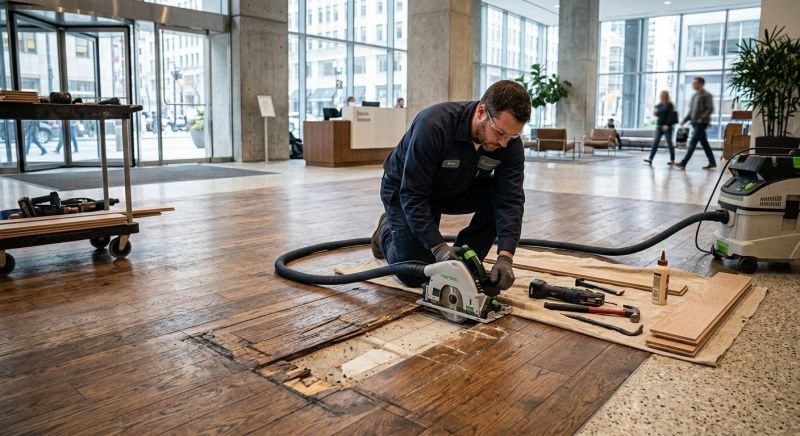 Our team working on Flooring Service projects in Brookline, MA