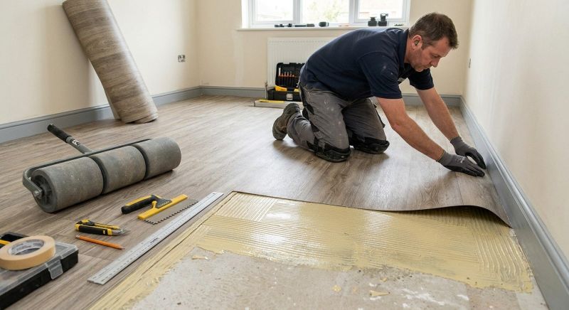 Sheet Linoleum Installation in Everett, MA